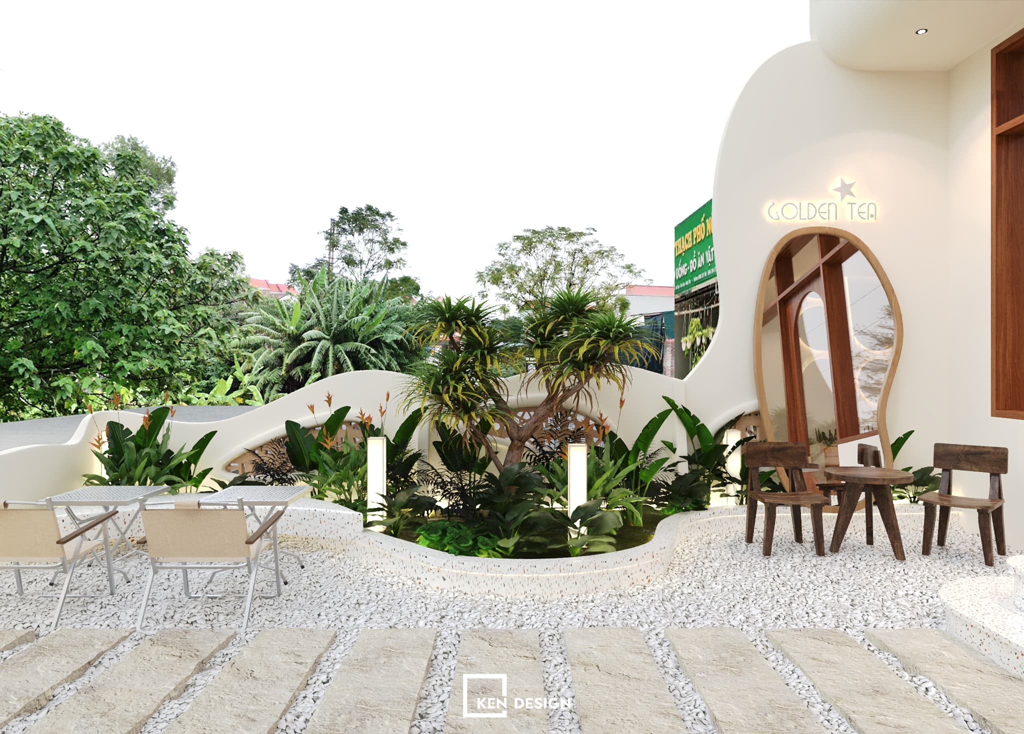Thiết kế quán golden tea & coffee