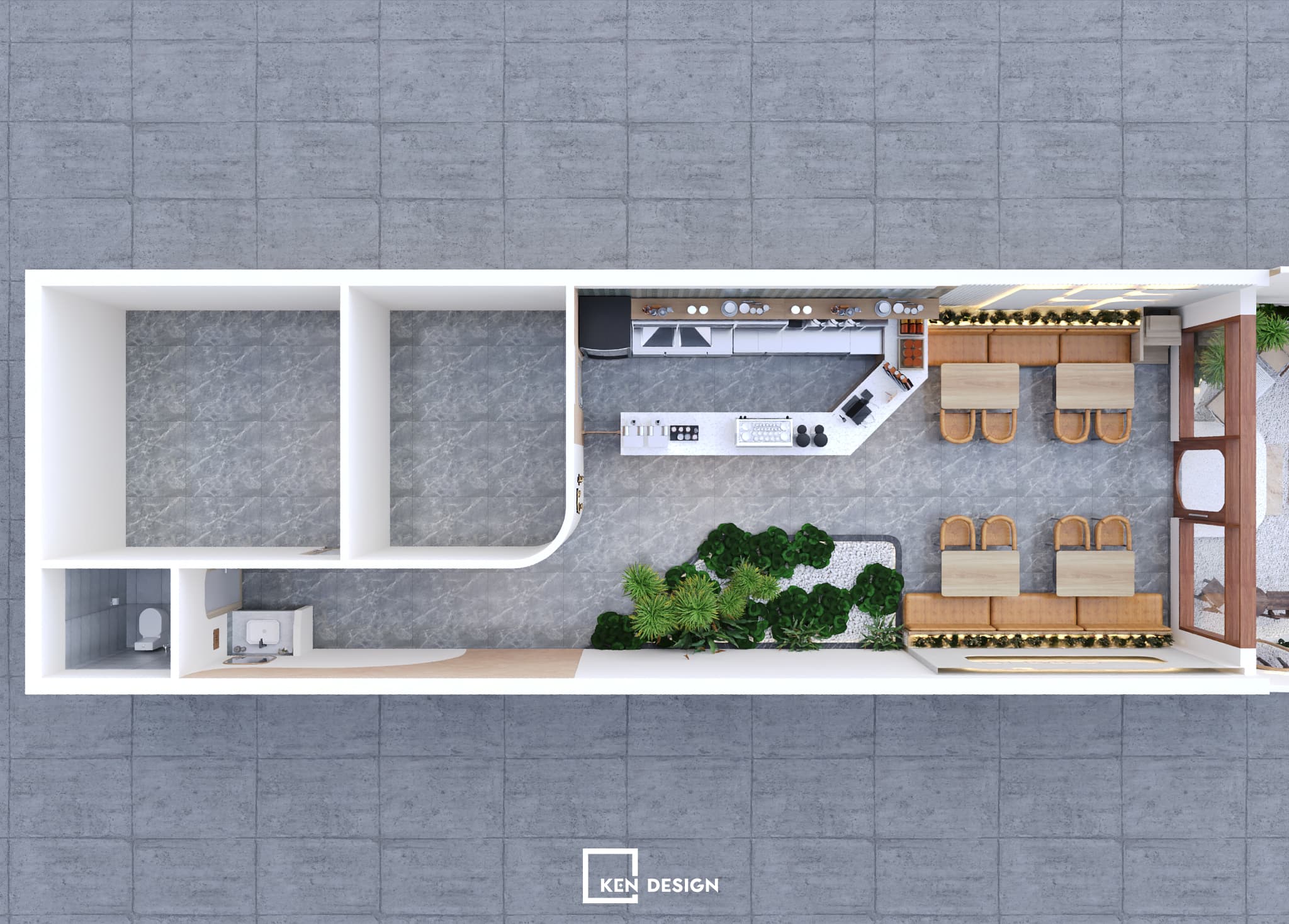 Thiết kế quán golden tea & coffee