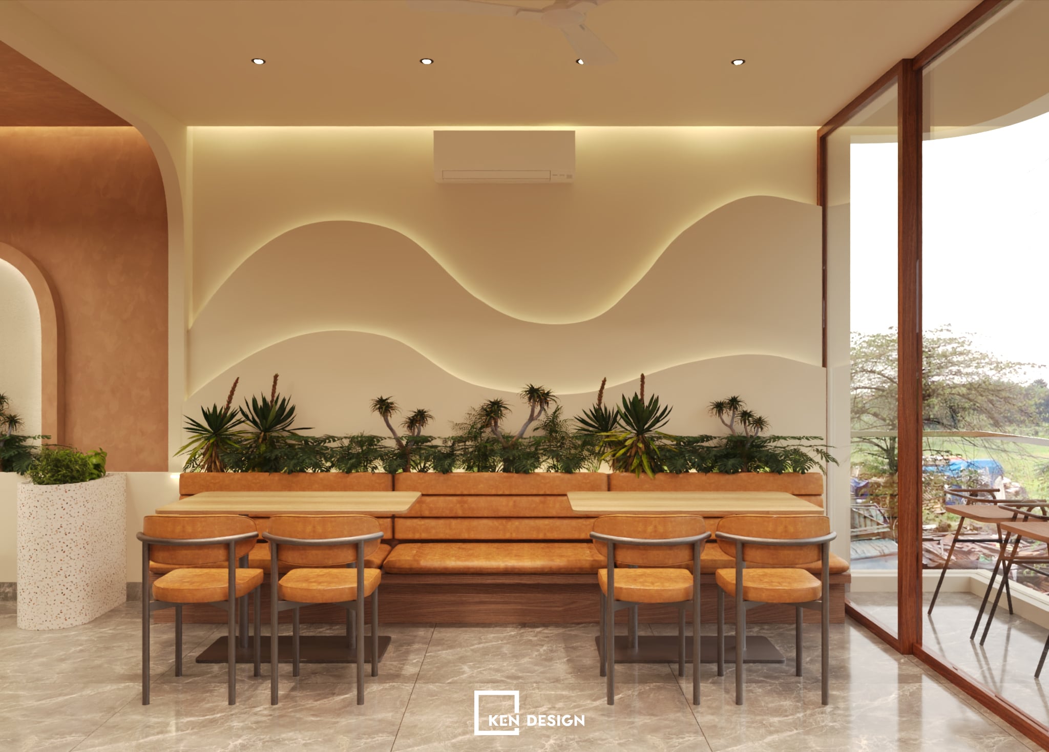 Thiết kế quán Golden Tea & Coffee