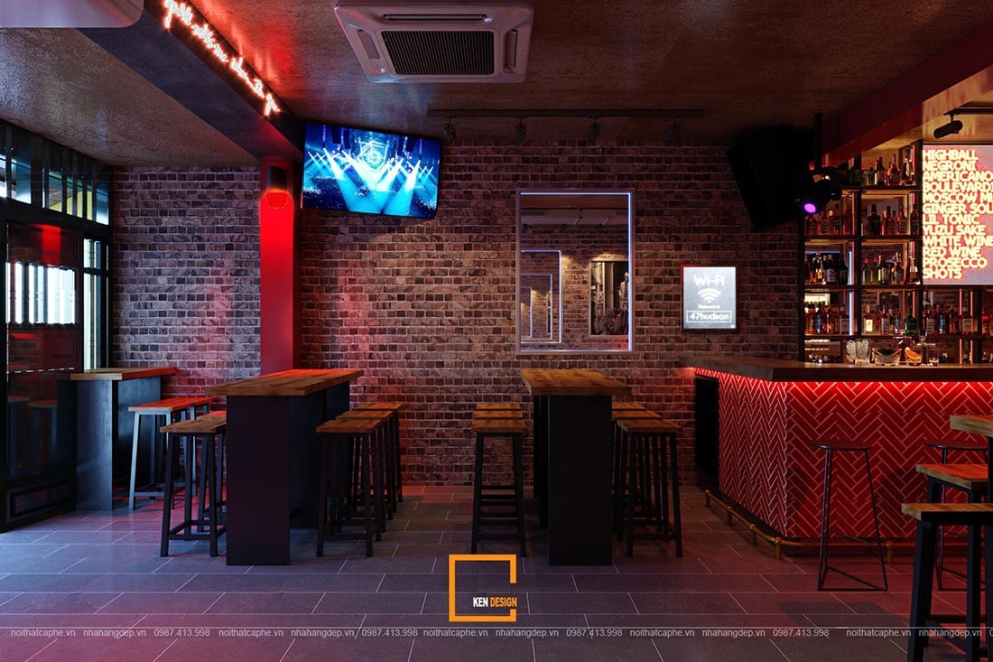 Mẫu thiết kế Local Bar phong cách Industrial