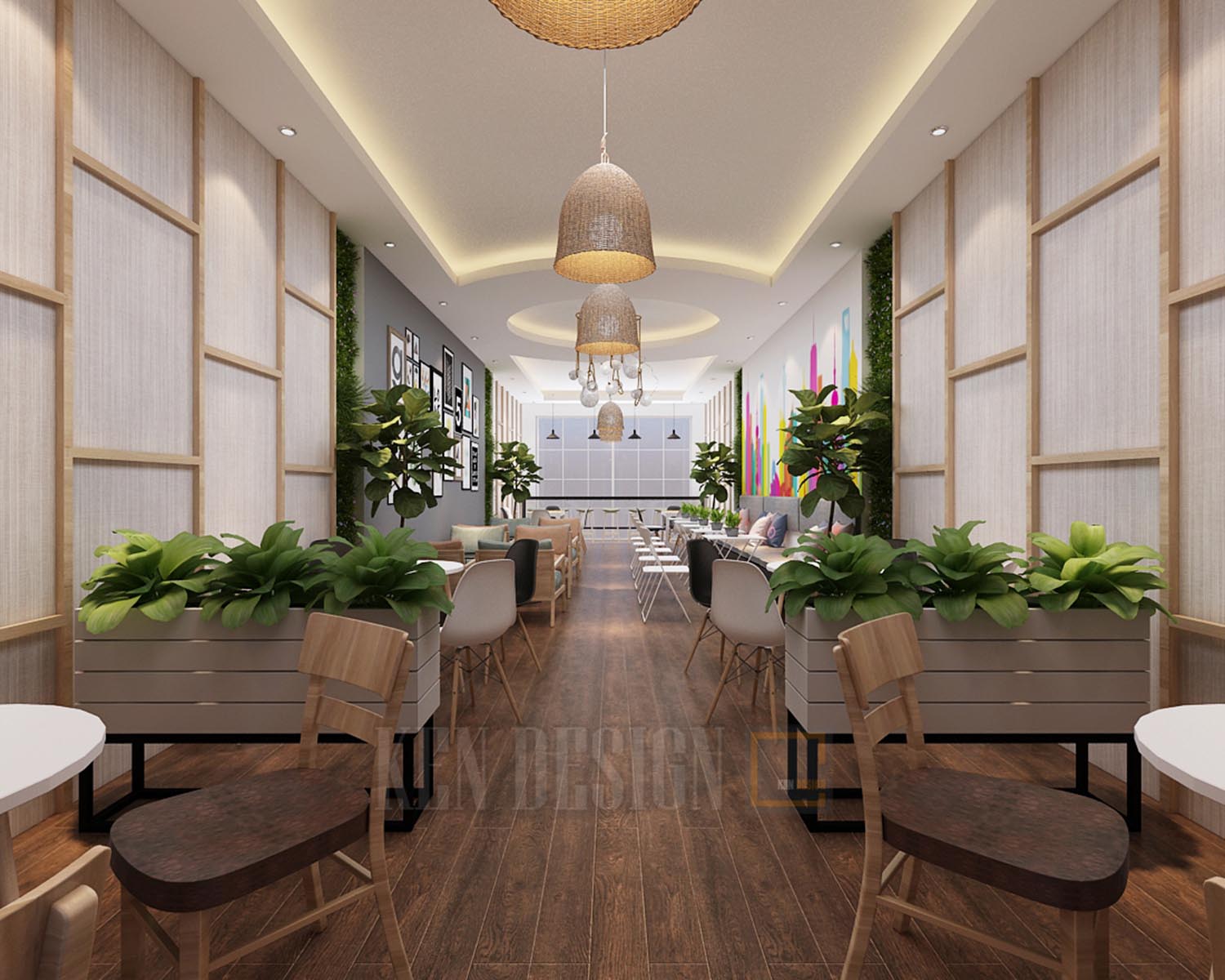 Thiết kế quán trà sữa Long Tea