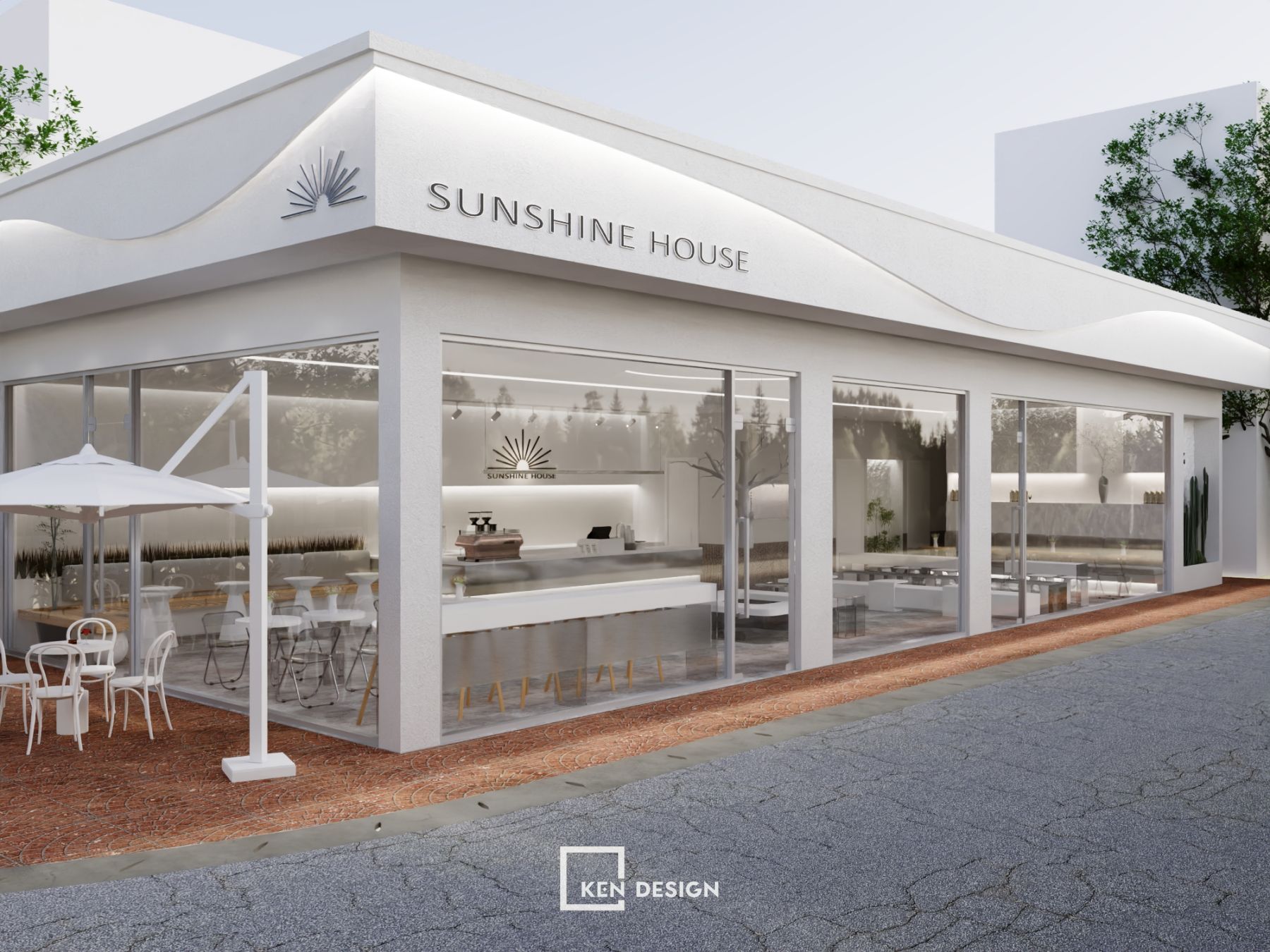 Thiết kế quán trà sữa The Sunshine House - Khơi nguồn từ nét đẹp tối giản 