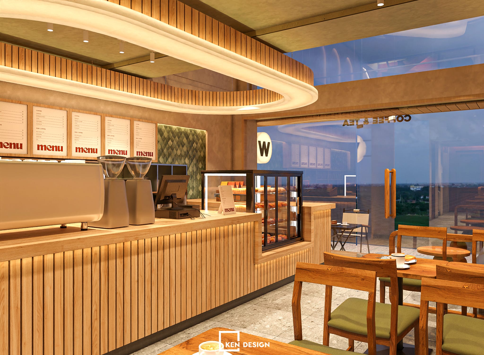 thiết kế quán Win Lucky Coffee & Tea