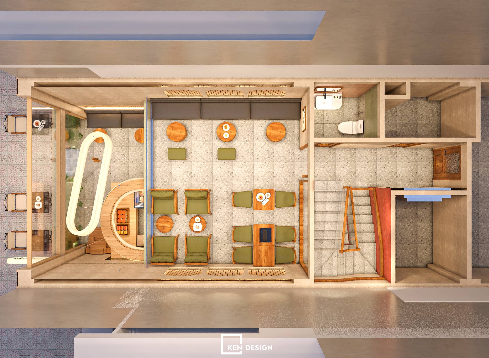 thiết kế quán Win Lucky Coffee & Tea