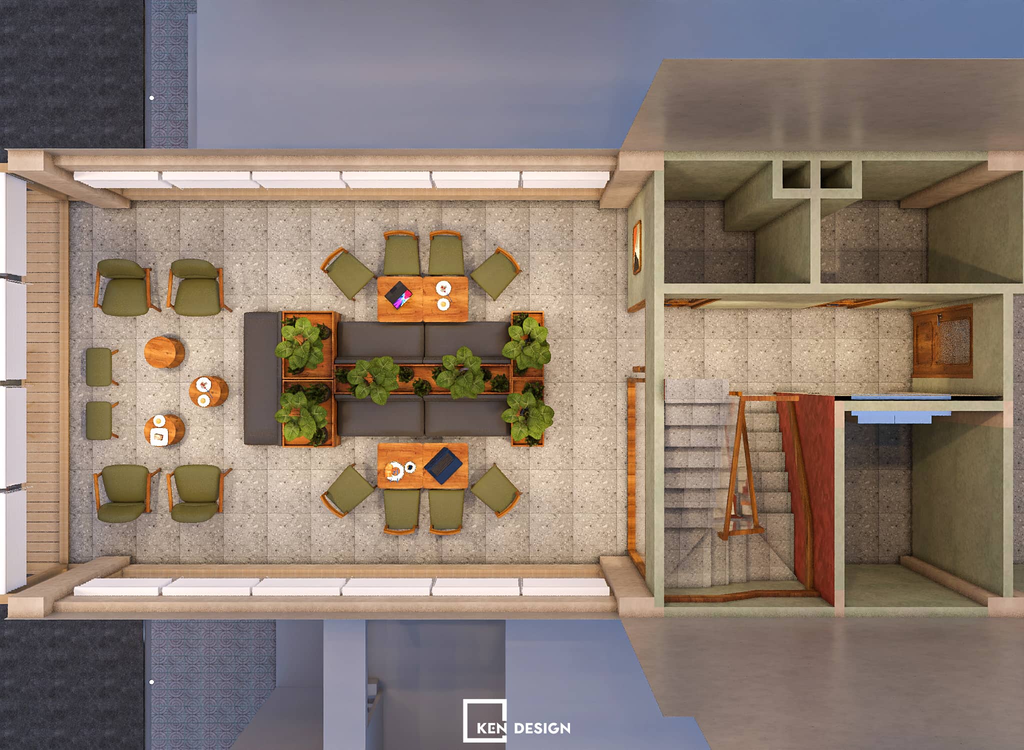 thiết kế quán Win Lucky Coffee & Tea