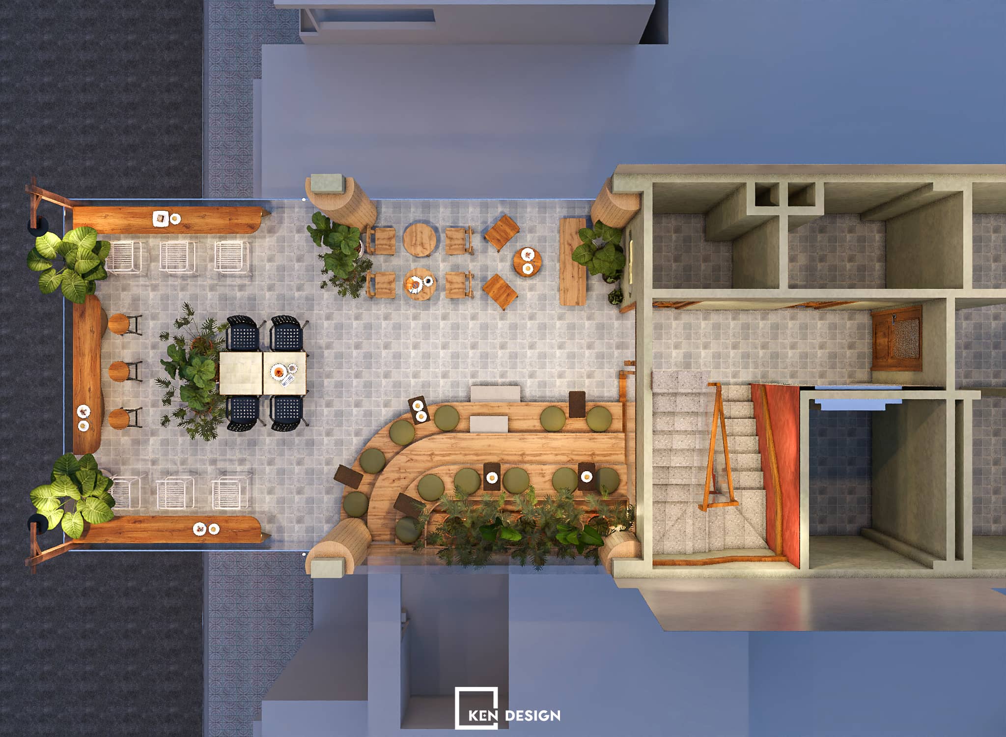 thiết kế quán Win Lucky Coffee & Tea