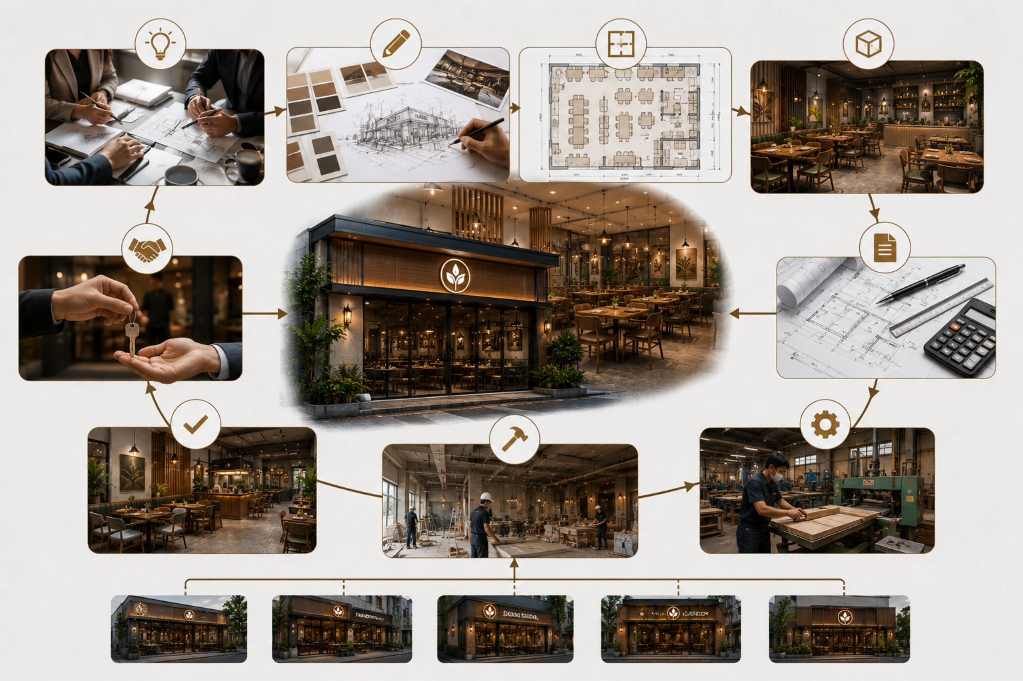 Thiết kế và thi công chuỗi nhà hàng trọn gói