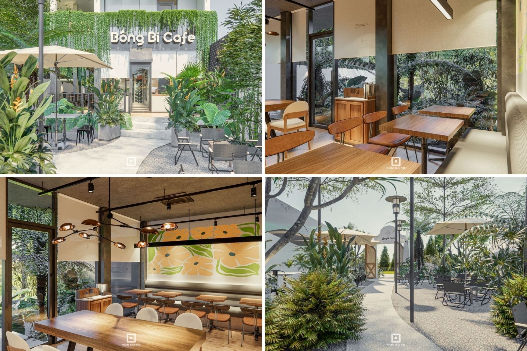 Mẫu quán cafe sân vườn