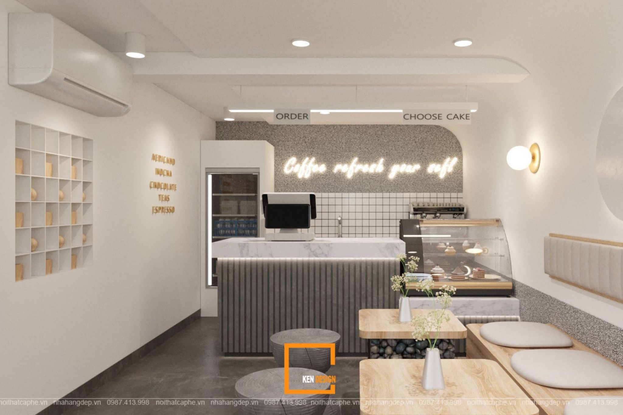 Mẫu quán cafe dưới 50m²