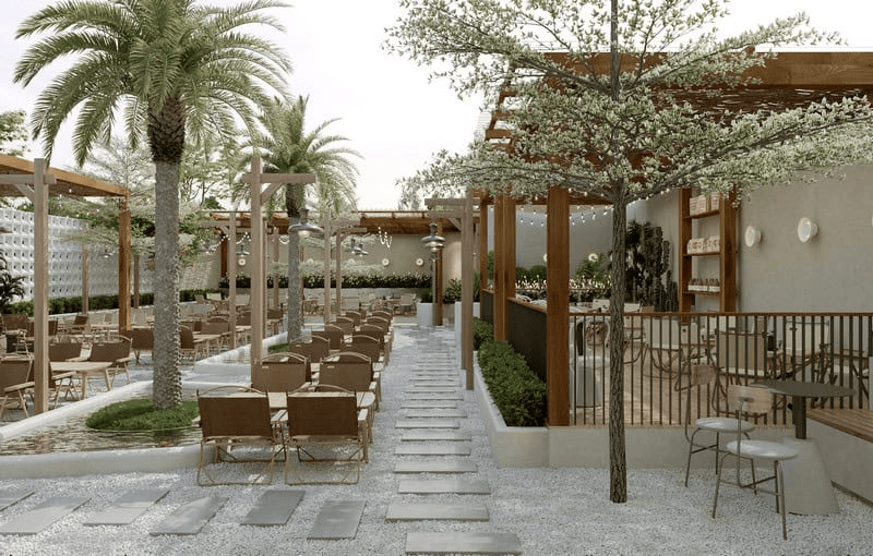 Trang trí quán cà phê sân vườn