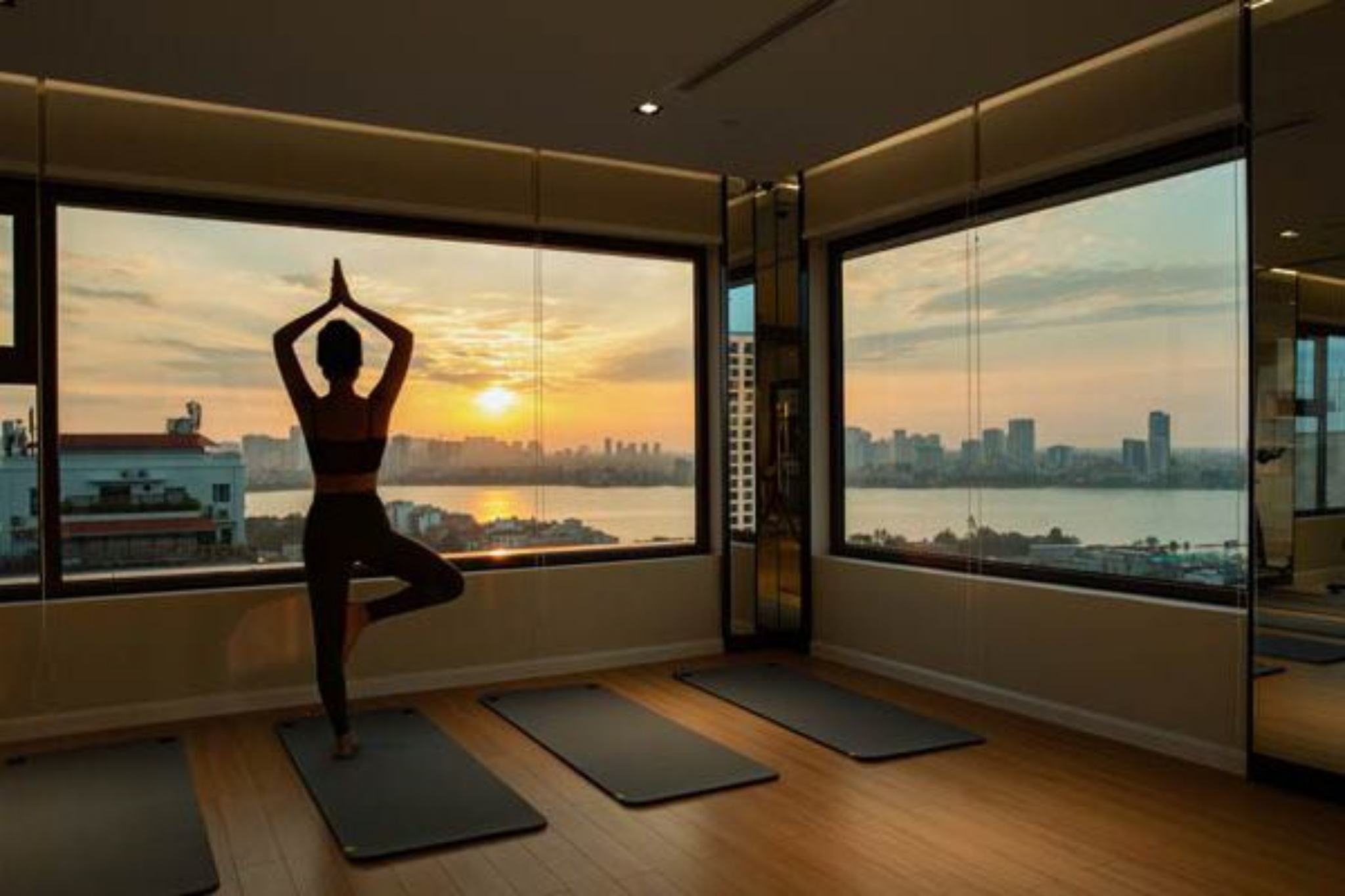 phòng tập yoga của Oakwood Residence Hanoi