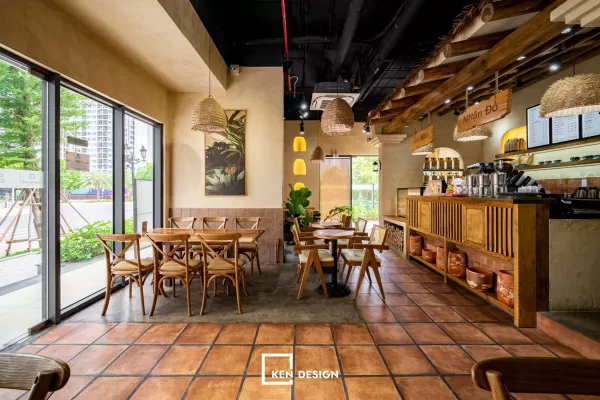 Thi công quán cafe Ân Nam quận 9 - Tái hiện vẻ đẹp mộc mạc của Tây Bắc