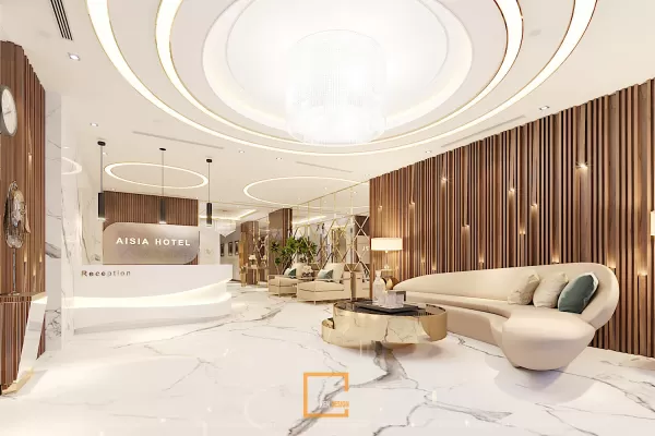 Thiết kế sảnh khách sạn Aisia Hotel – Ken Design